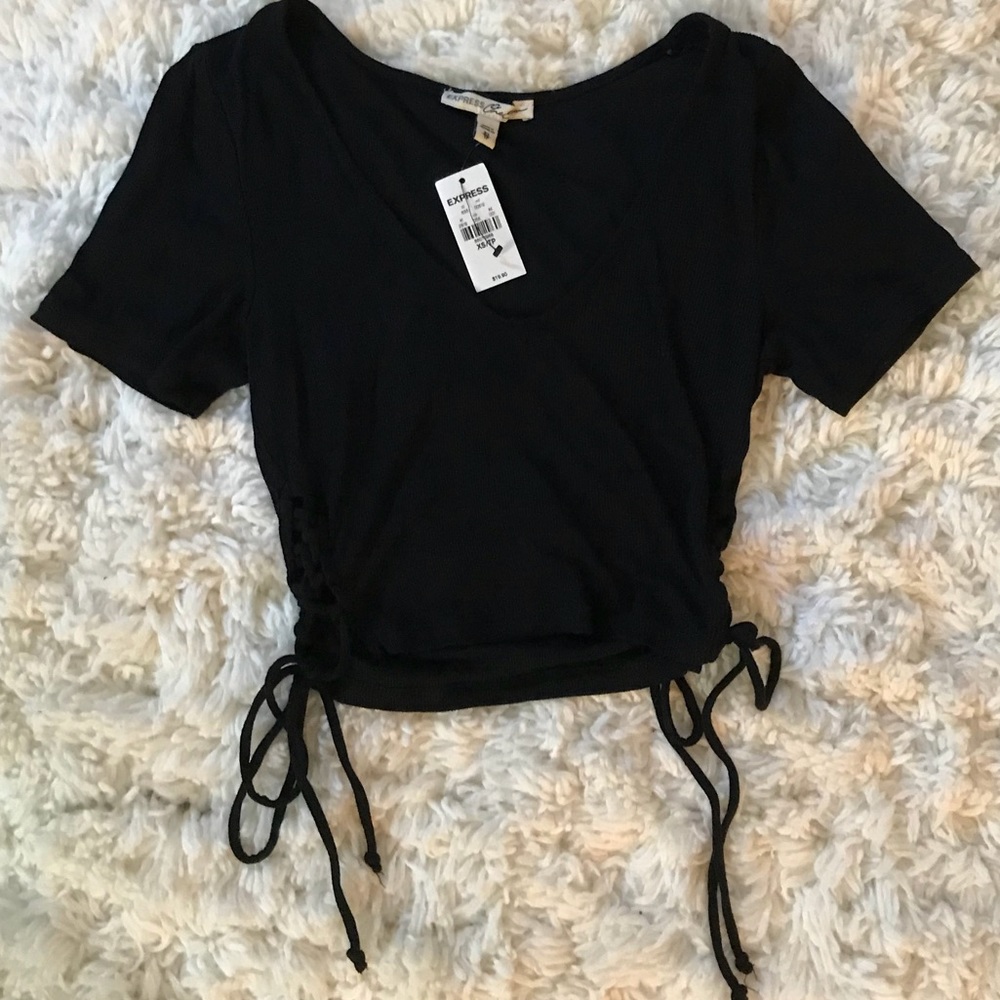 Express Crop Top With Tie Sides